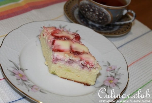 Манник творожный " Клубника со сливками"