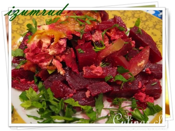 Свёкла ,запечённая с яблоками.