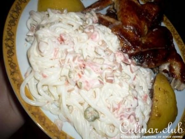 гарнир из фунчозы с мариноваными вкусностями