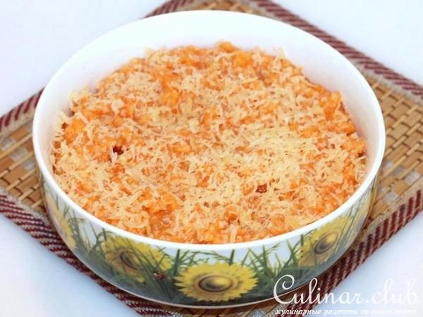 Пшенная каша с томатом и сыром
