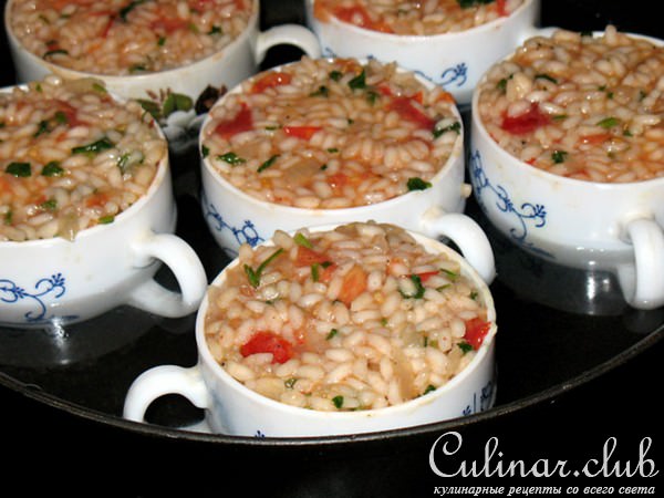 Рисовые тимбали с моцареллой(Sformatini di riso alla mozzarella)