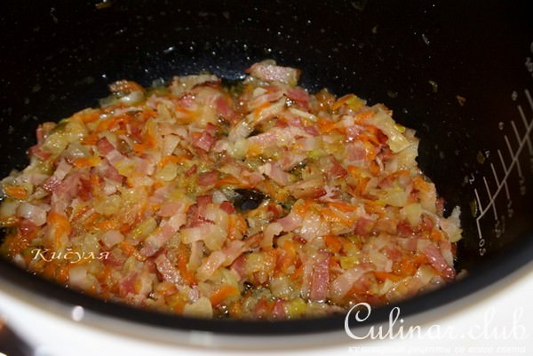 Красный рис (red rice) с беконом и овощами.Тест-драйв