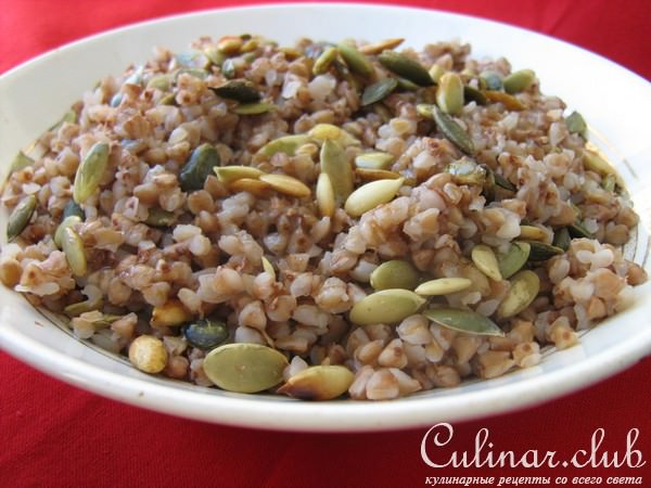 КАША гречневая с тыквенными семечками-вкусный,полезный завтрак