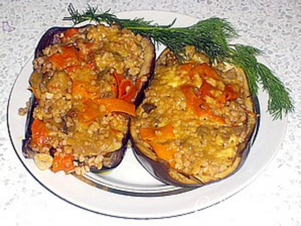 Баклажаны с булгуром