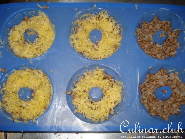 Тарталетки с кашей гречневой и сыром