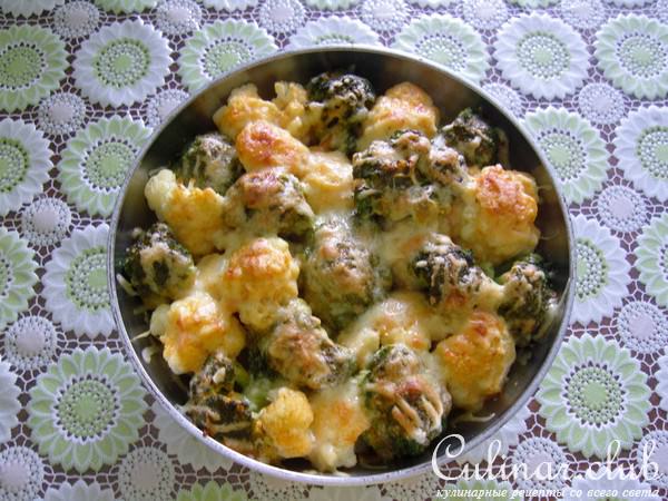 Цветная капуста и брокколи, запеченные в духовке