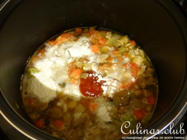Подлива горчичная с фаршем и овощами (тест-драйв Vitek)