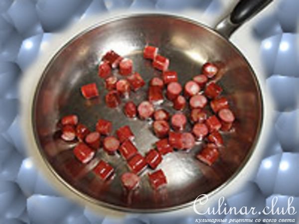Картофельный салат с колбасками