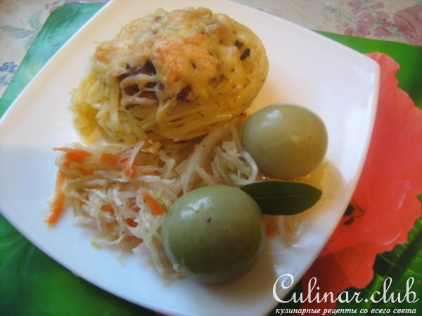 Фаршированные макаронные гнезда (вариант)