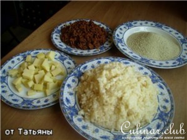 Рисовые крокеты с начинкой из фарша и сыра