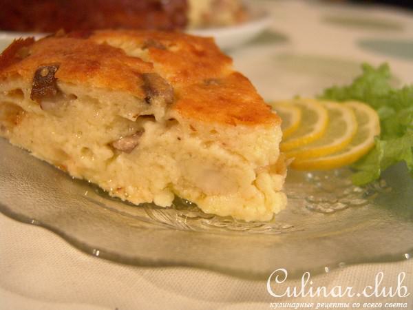 Чизкейк с беконом и грибами