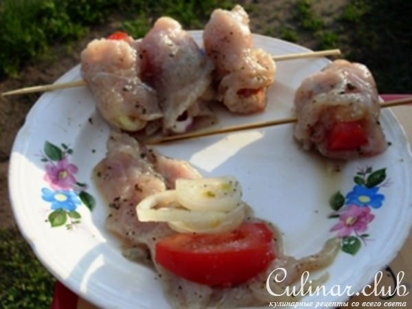 Шашлычки куриные-ассорти.
