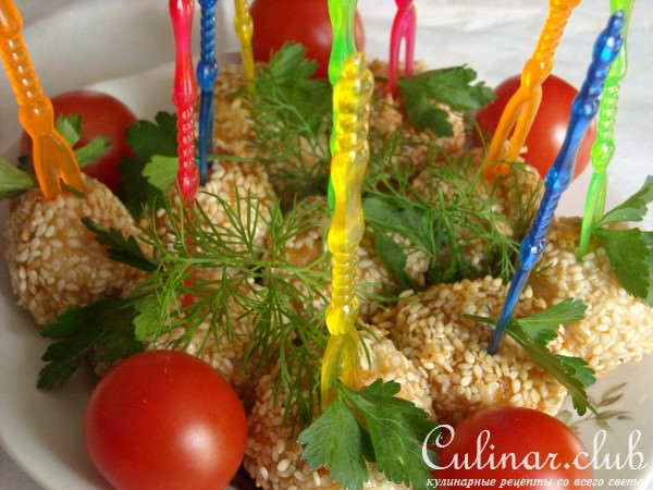 Золотые шарики с сыром.