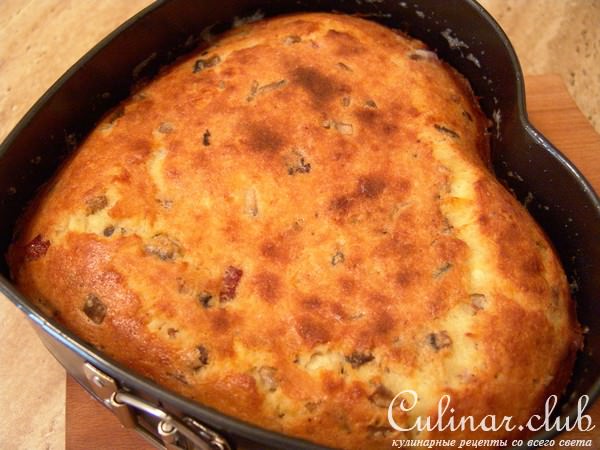 Чизкейк с беконом и грибами