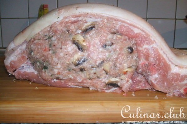 фаршированная свиная грудинка