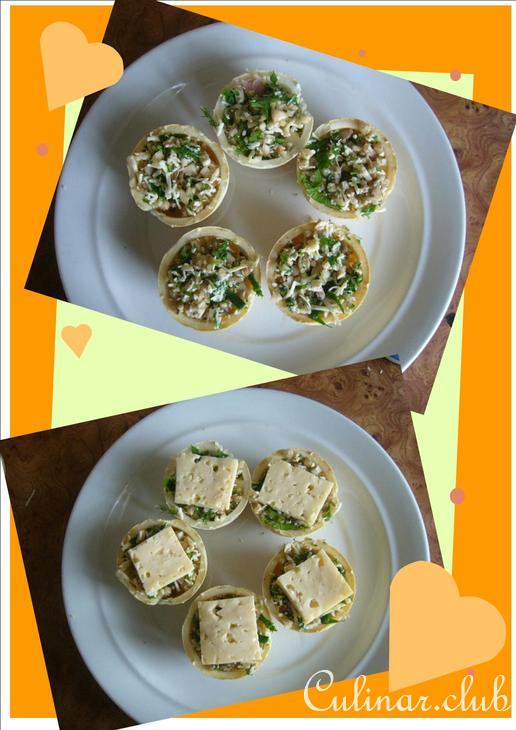 Корзиночки вафельные фаршированные грибами
