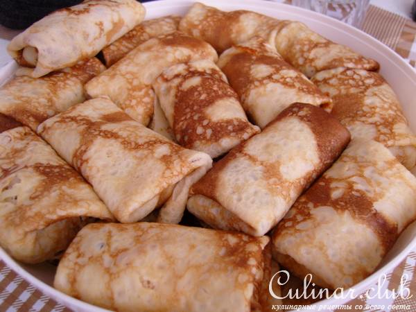 Блинчики с грибами и капустой