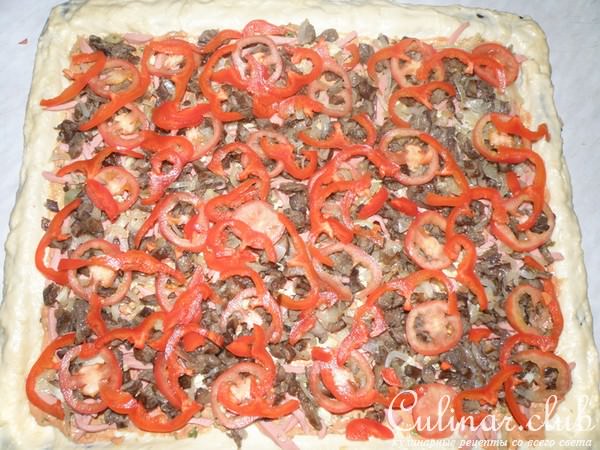 Пицца без дрожжей с грибами.(Мой вариант)