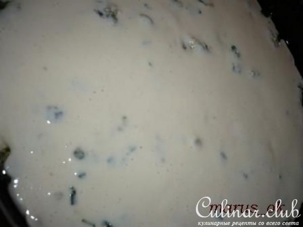 Пирог заливной закусочный с пореем и жареной пикшей