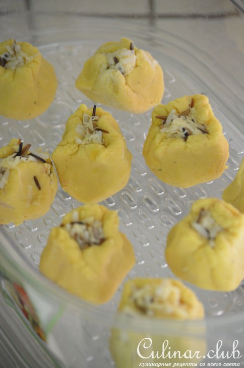 Картофельные мешочки с рисом 