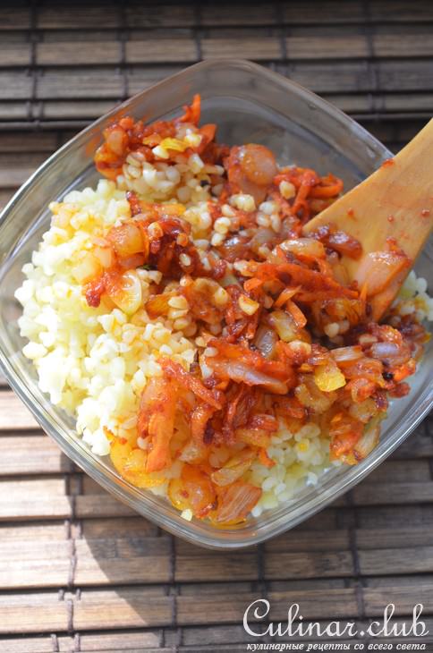 Луковые чашечки с пшеничной крупой