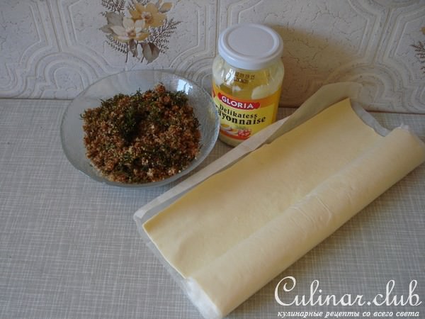 Рулетик из оставшейся начинки от Котлеток " Сюрприз " 