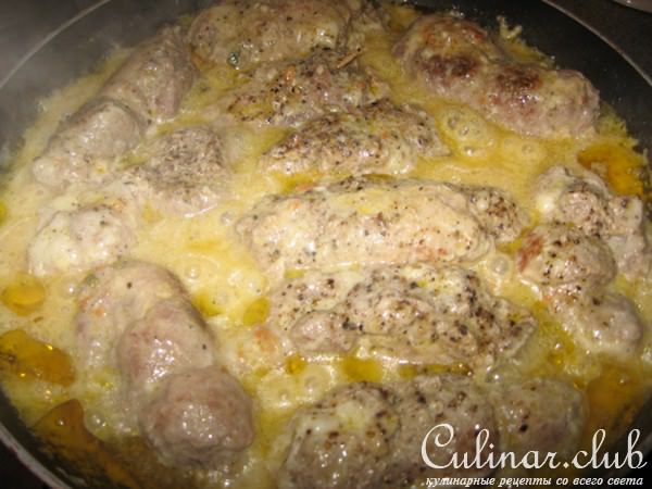 Мясные колбаски...