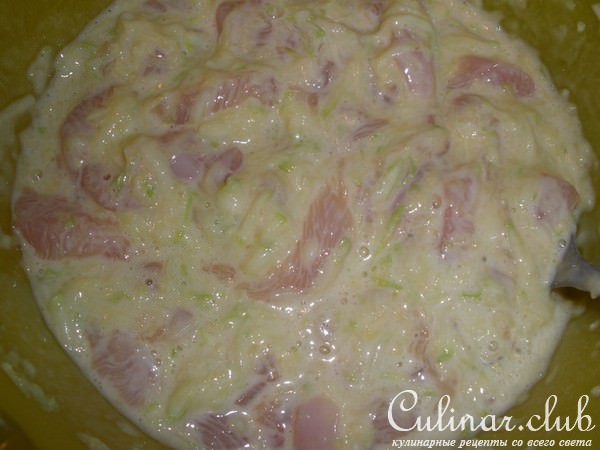 Мини блинчики из курицы с кабачками