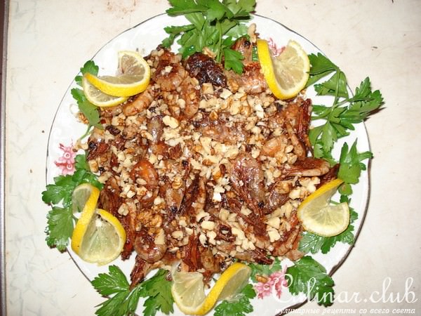 Креветки жаренные в чесночном соусе