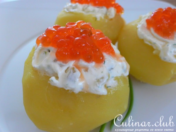 Картофель с рыбной икрой