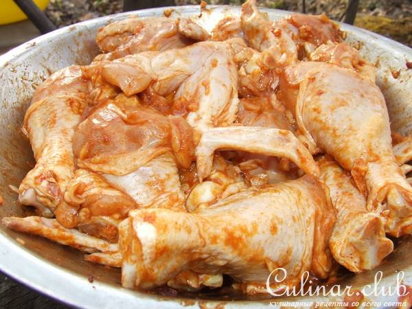 для дачи - курица + шампиньоны - все маринованное