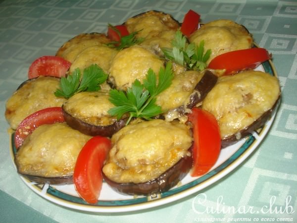 Баклажаные кольца с фаршем