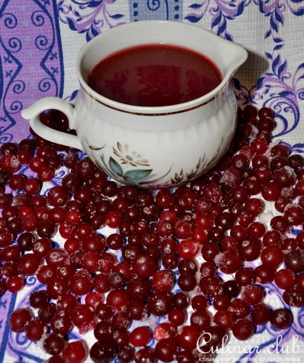 Свинина под под клюквенным соусом.