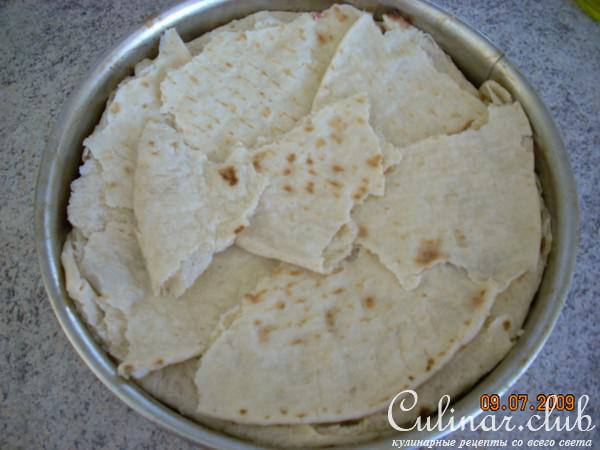 Мясной пирог из лаваша