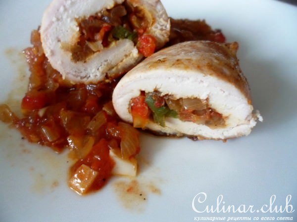Куриные рулетики с овощами