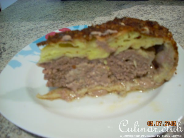 Мясной пирог из лаваша