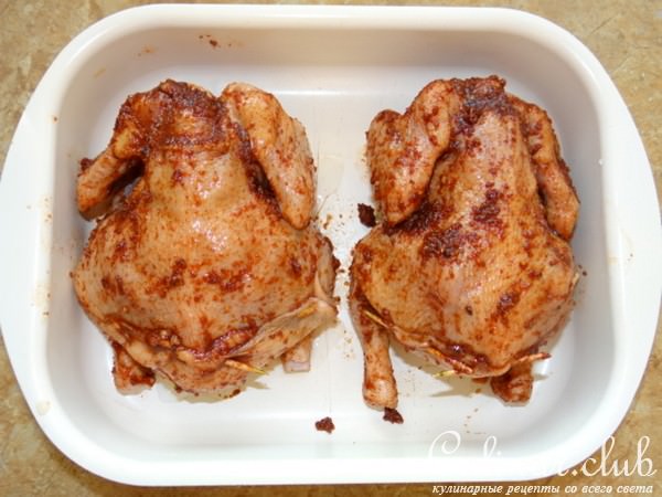 Запеченные рябчики, фаршированные куриной печенью