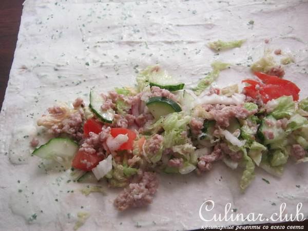 Домашняя шаурма с мясным фаршем