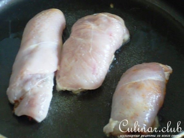 Куриные рулетики с овощами