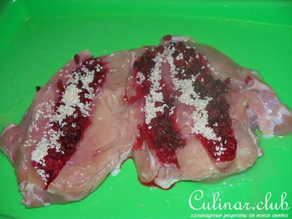 Рулет из куриной грудки - мой вариант !!!