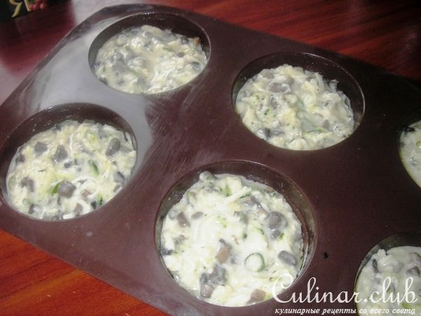Грибное суфле с цуккини и перепелиными яйцами