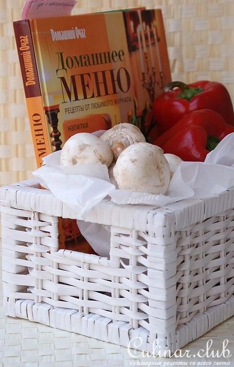 перец, фаршированный грибами и брынзой