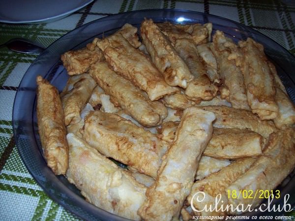 Рисовые блинчики с овощной начинкой в кляре.Frlingsrollen.