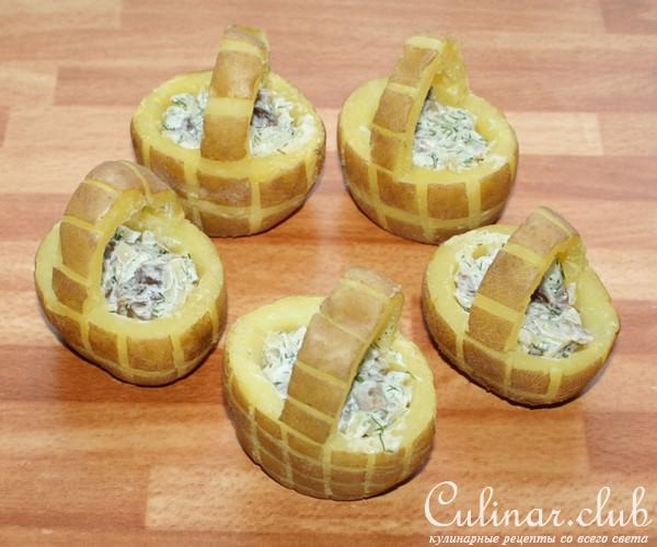 Горячая закуска "Лукошко с грибами"