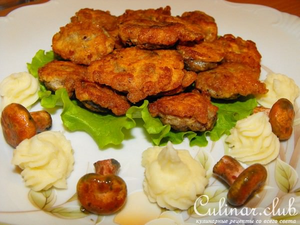 Мясные отбивные из рыжиков.