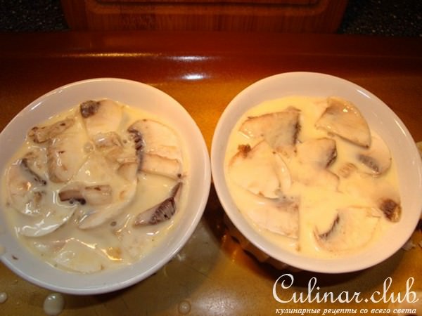 жульен из лосося с сырными гренками
