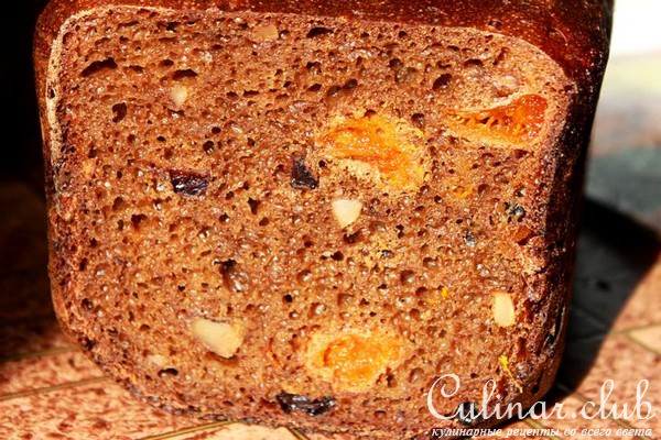 Ржаной хлеб на закваске с сухофруктами и орешками. Любимый хлеб моей мамы