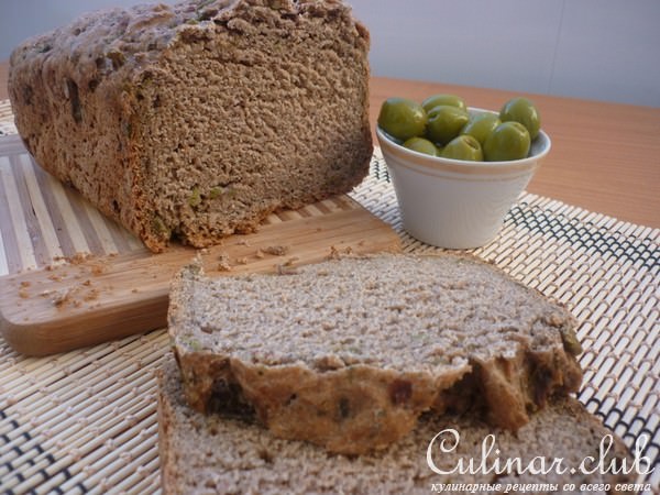 Постный хлеб с оливками