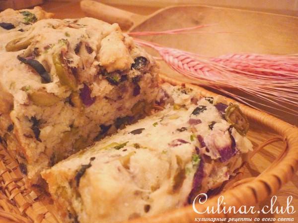 Постный хлеб с оливками