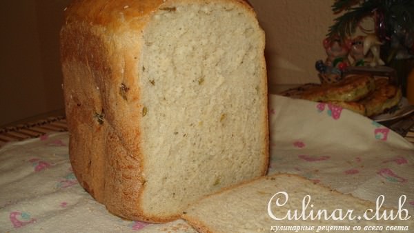 Хлеб для хлебопечки ( с зелеными оливками,маринованым перчиком,и травками пряными)